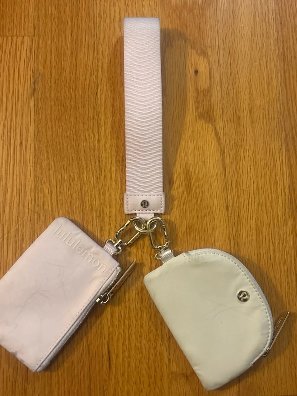 Lululemon Pink Wristlet Keychain Wallet Set